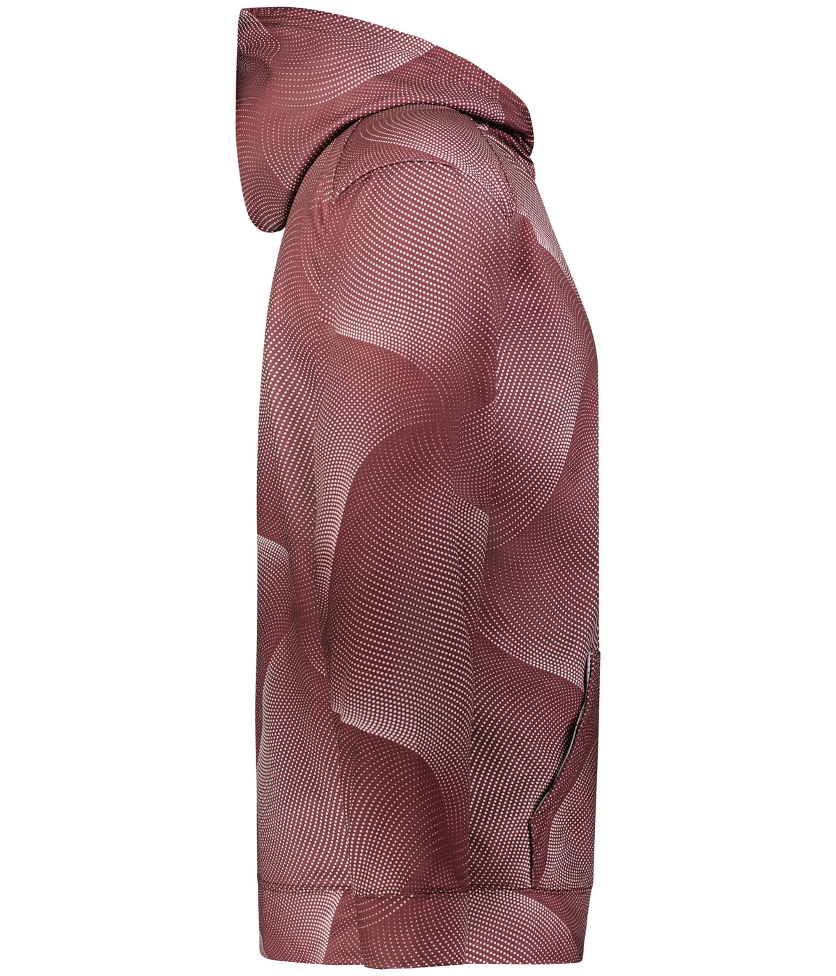 Right View of BA MAROON WARP YOUTH WARP HOODIE