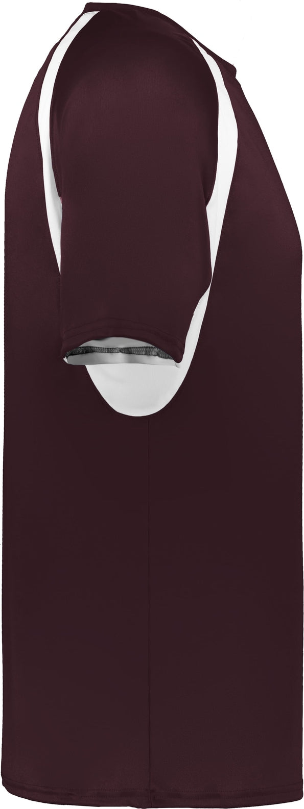 Right View of BA MAROON/WHITE YOUTH HOOK TEE