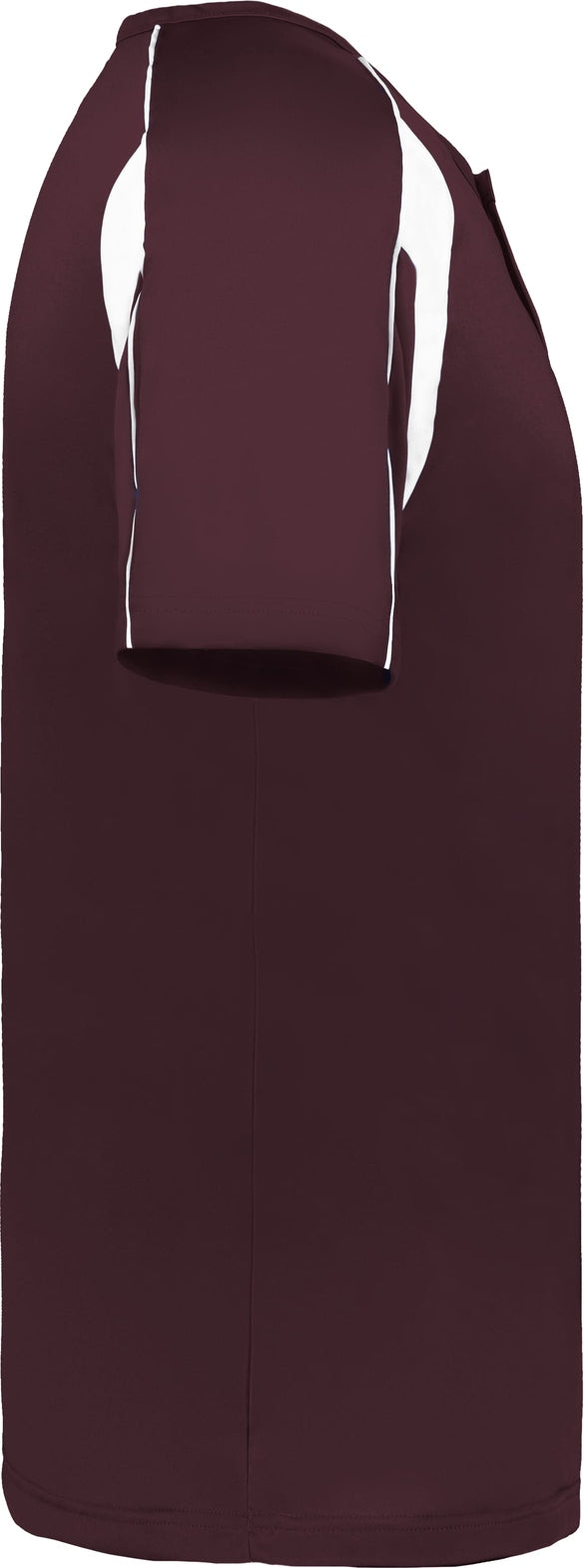 Right View of BA MAROON/WHITE YOUTH PRO PLACKET