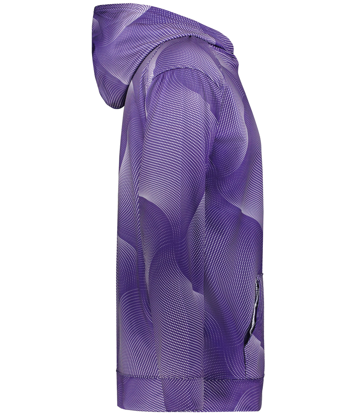 Right View of BA PURPLE WARP YOUTH WARP HOODIE
