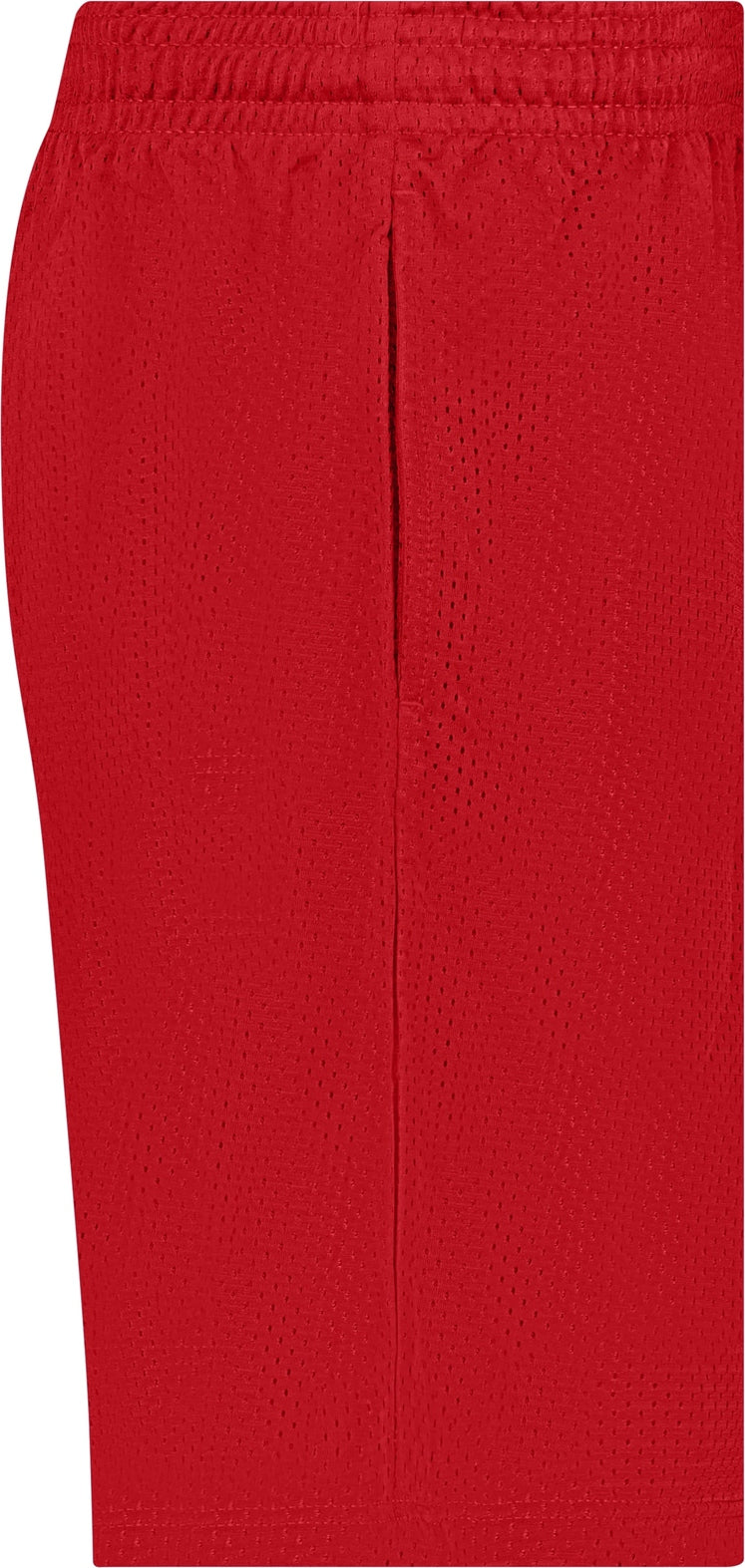 Right View of BA RED POCKETED MESH SHORT