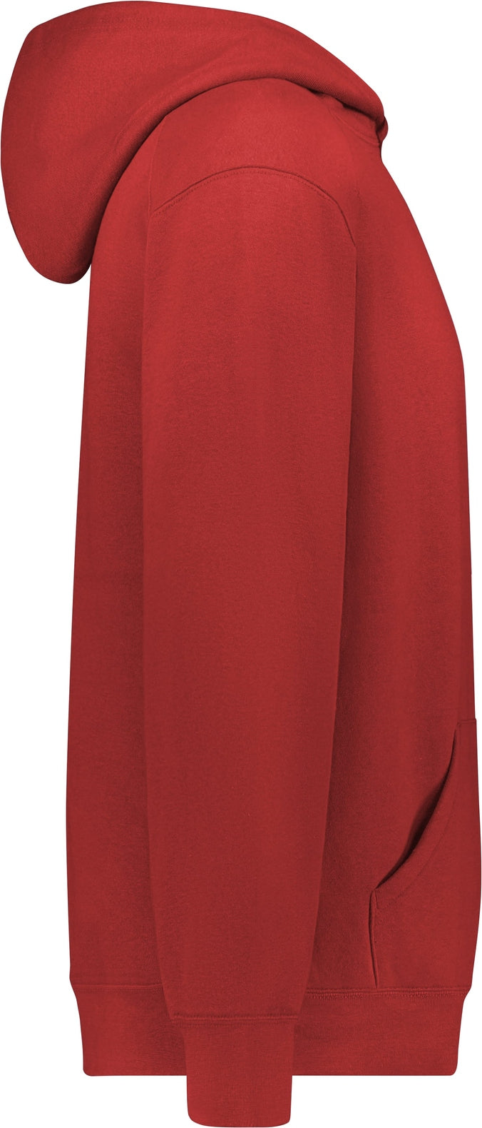 Right View of BA RED YOUTH ATHLTIC FLEECE HOODIE