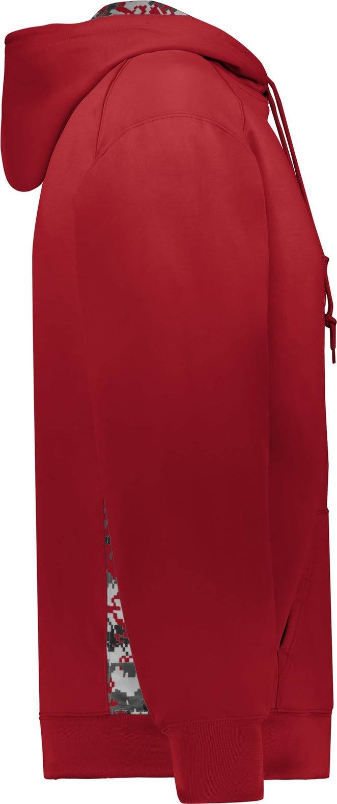 Right View of BA RED/RED DIGITAL DIGITAL COLOR BLOCK HOODIE
