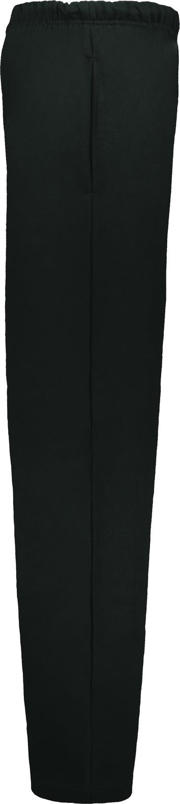 Right View of BLACK OPEN BOTTOM FLEECE PANT