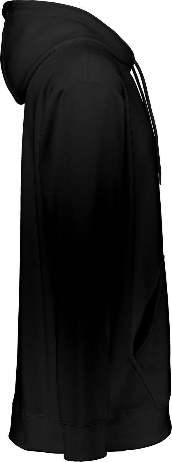 Right View of BLACK WICKING FLEECE HOOD SWEATSHIRT
