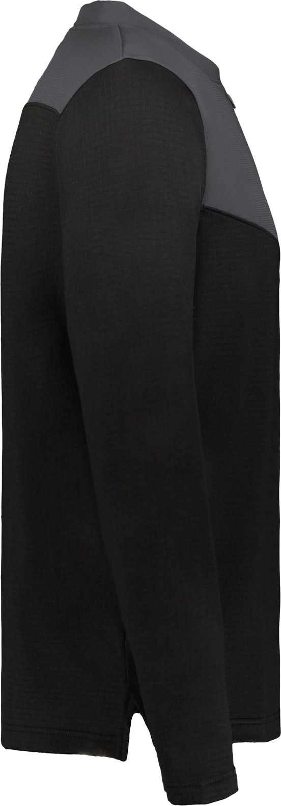 Right View of BLACK/STEALTH SIDELINE GRID 1/4 ZIP PULLOVER