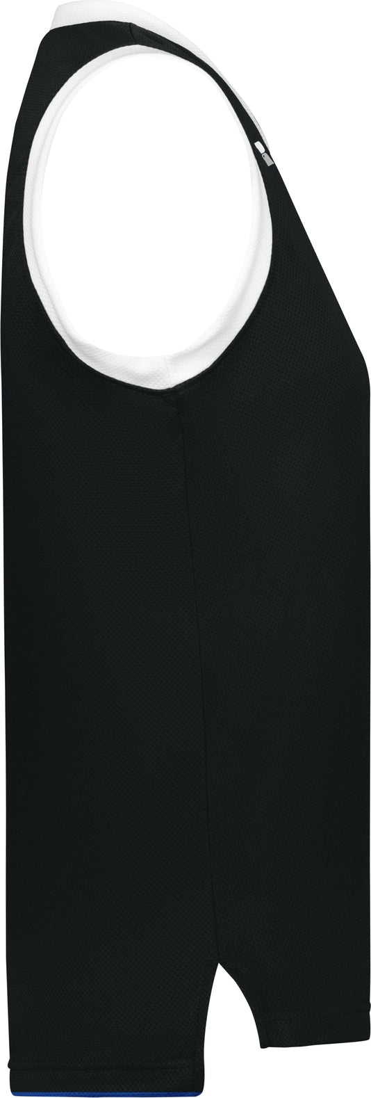 Right View of BLACK/WHITE LDS COOLCORE ELITE JERSEY