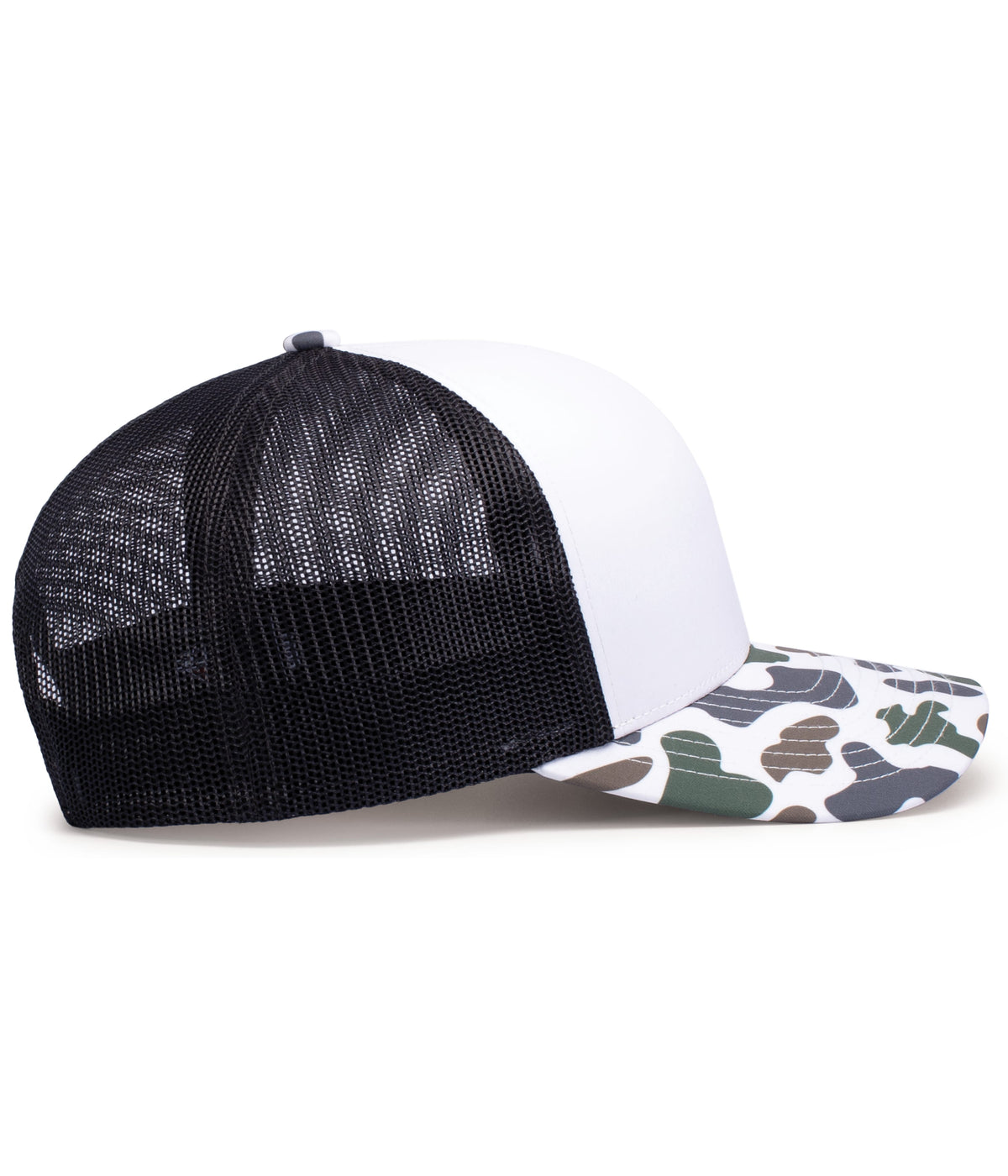 Right View of BONE/LIGHT CHARCOAL/TIMBERLINE WEEKENDER DUCK CAMO TRUCKER