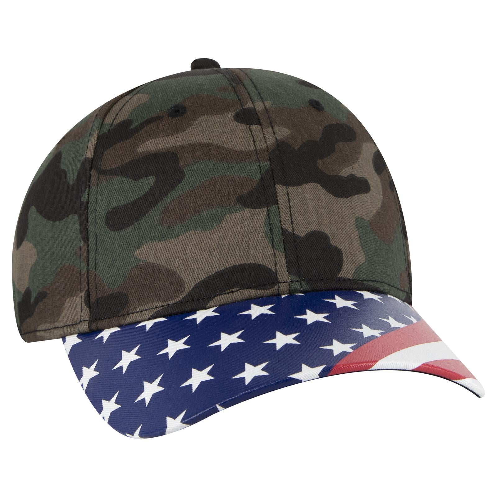 Right View of CP004 - Camo 004 OTTO CAP 6 Panel Low Profile Baseball Cap