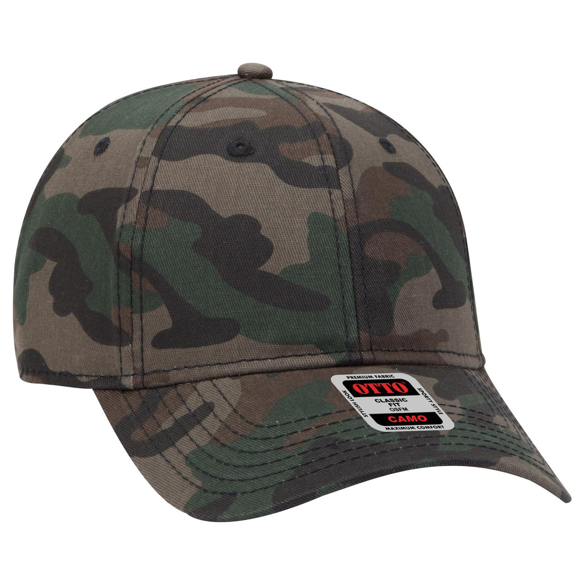 Right View of CP004 - Camo 004 OTTO CAP Camouflage 6 Panel Low Profile Baseball Cap