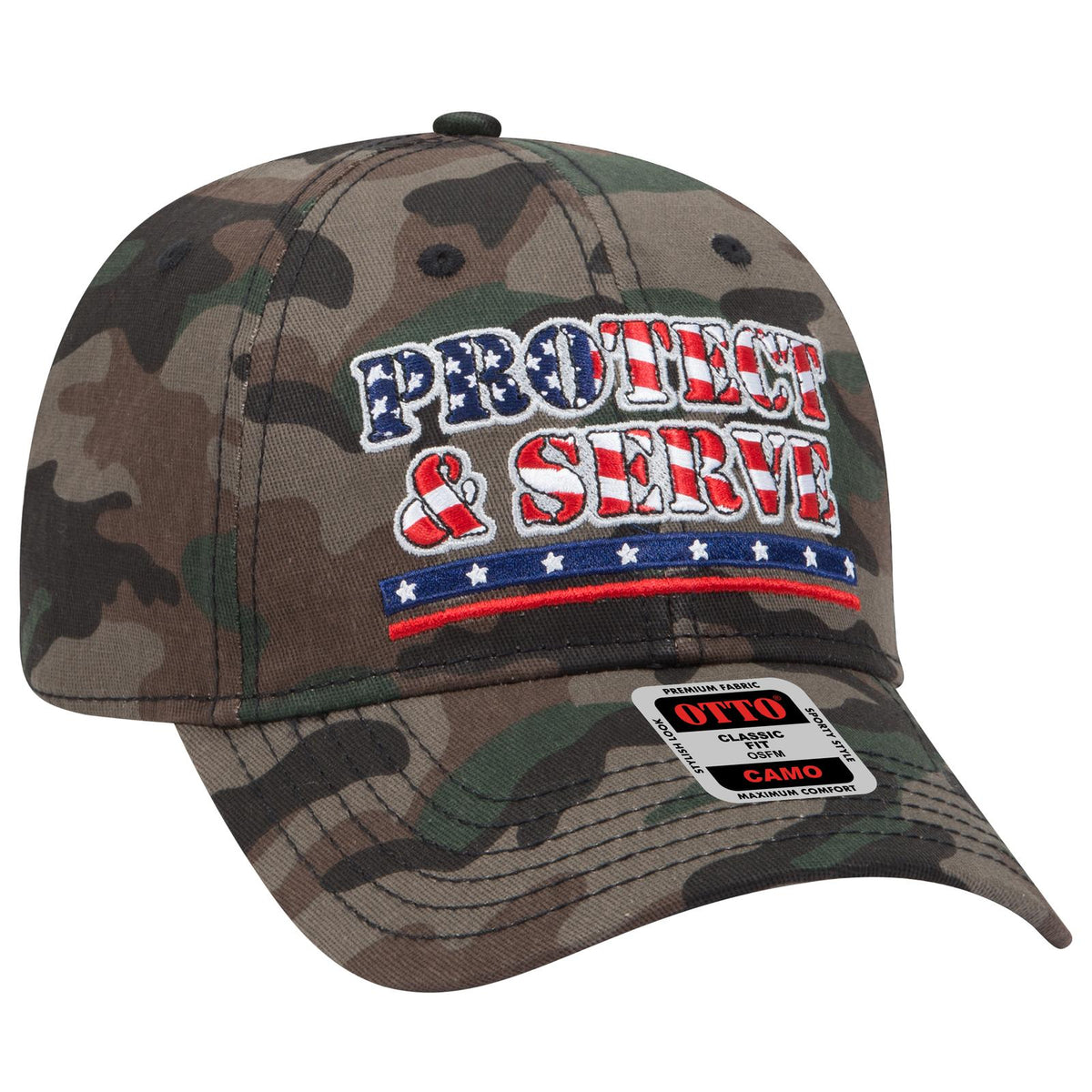 Right View of CP004 - Camo 004 OTTO CAP Camouflage 6 Panel Low Profile Baseball Cap