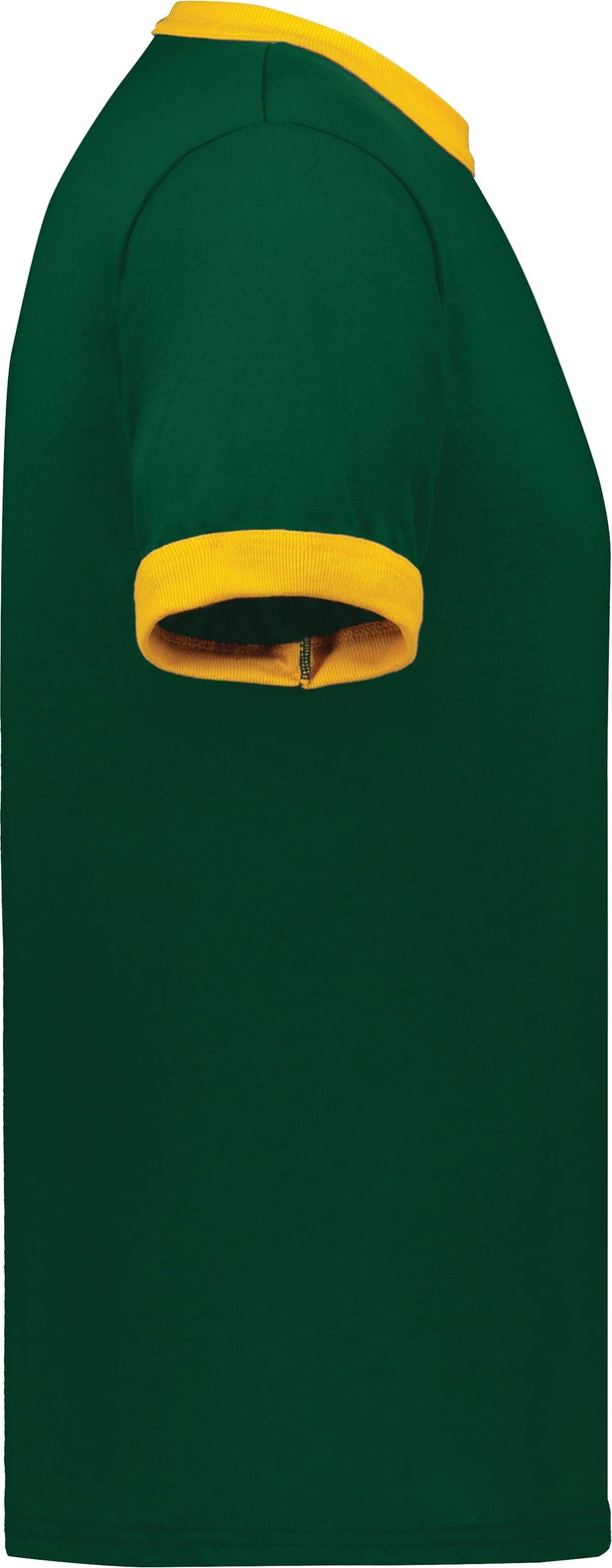 Right View of DARK GREEN/GOLD ADULT RINGER T-SHIRT