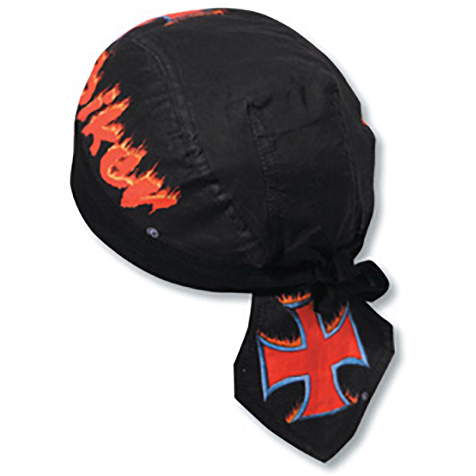 Right View of DP1103 - Design 011/Black OTTO CAP Biker Head Wrap