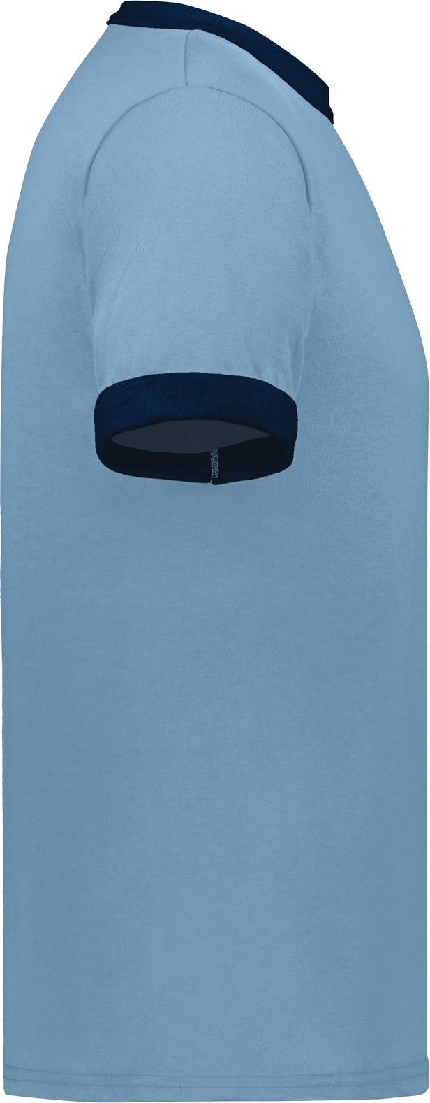 Right View of LIGHT BLUE/NAVY ADULT RINGER T-SHIRT