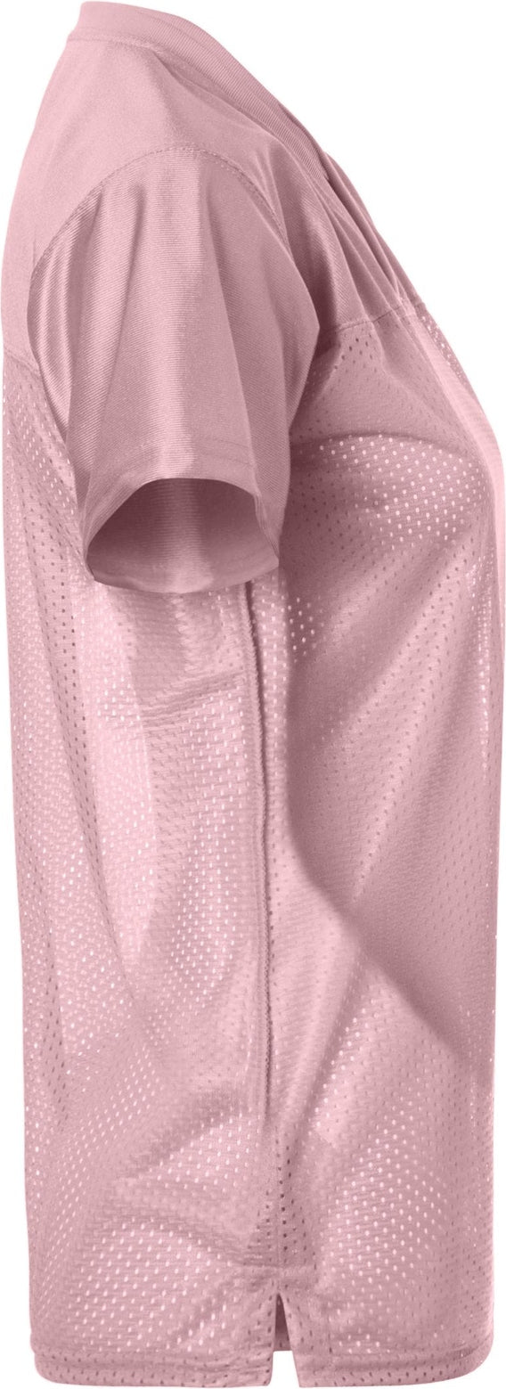 Right View of LIGHT PINK LDS JR FIT REPLICA FOOTBALL T