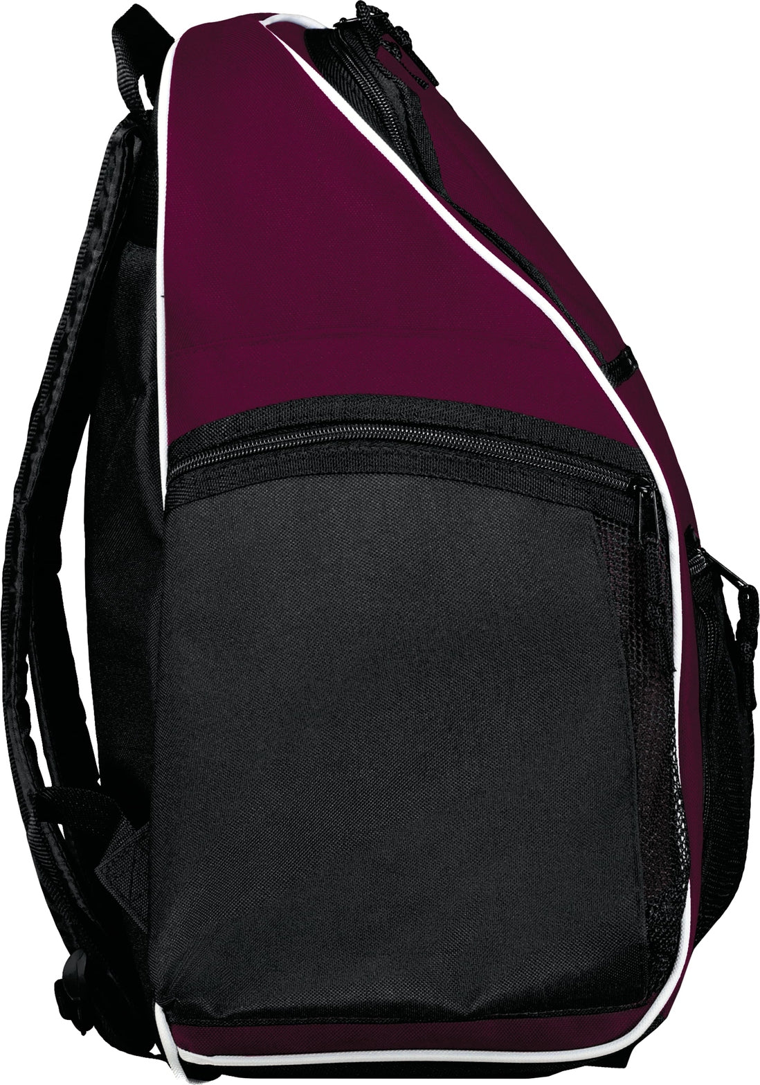 Right View of MAROON/BLACK/WHITE PLAYER BACKPACK
