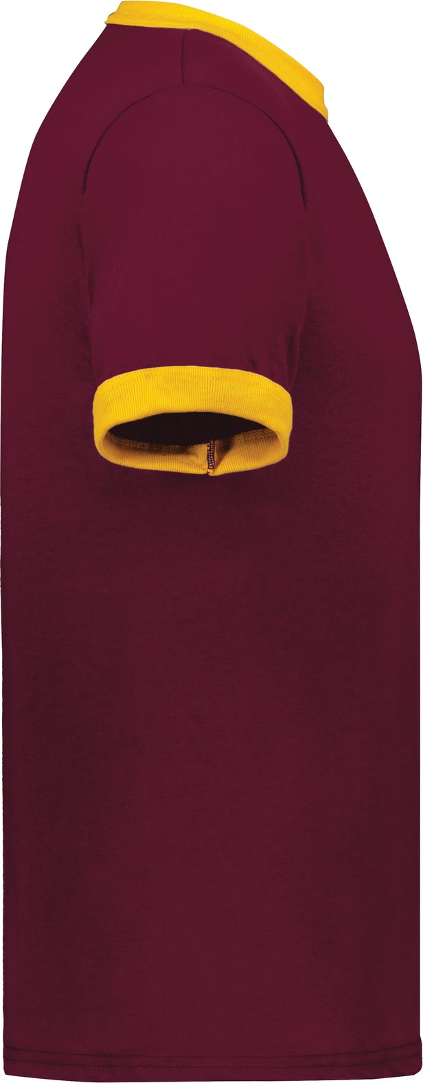 Right View of MAROON/GOLD ADULT RINGER T-SHIRT