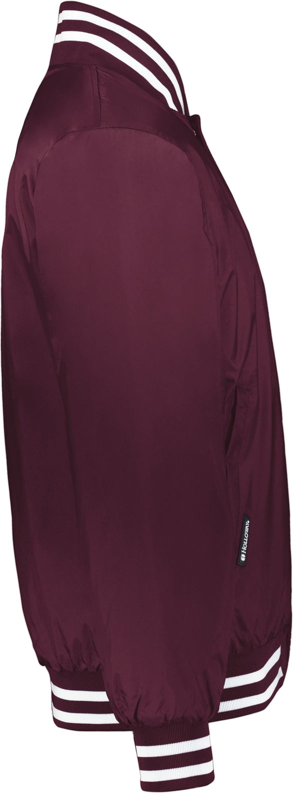 Right View of MAROON/WHITE HERITAGE JACKET