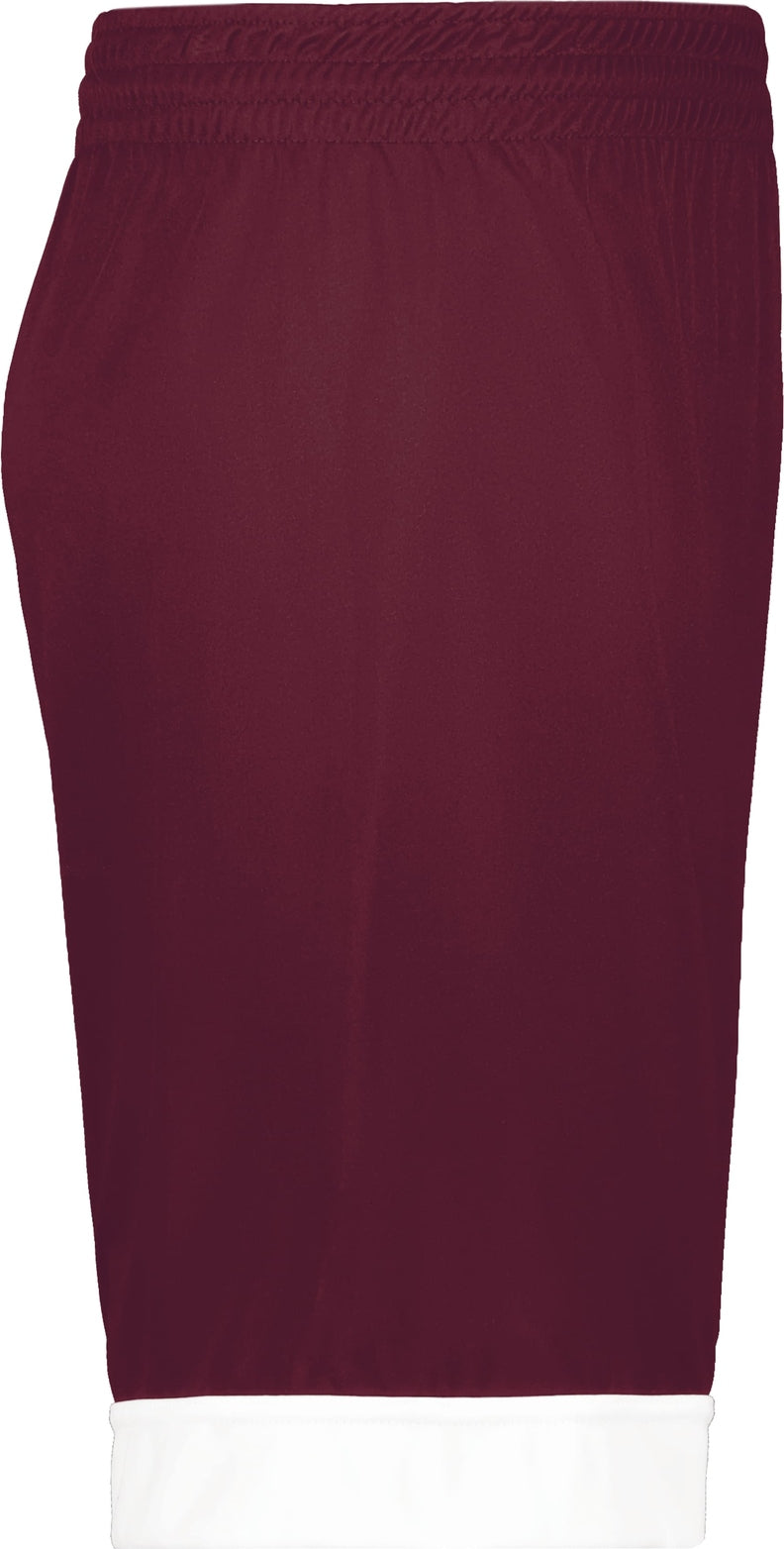 Right View of MAROON/WHITE SWISH REVERSIBLE BB SHORT