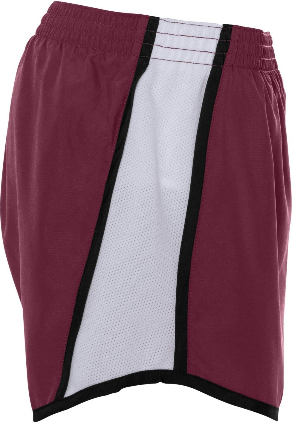 Right View of MAROON/WHITE/BLACK LDS JR FIT PULSE TEAM SHORT