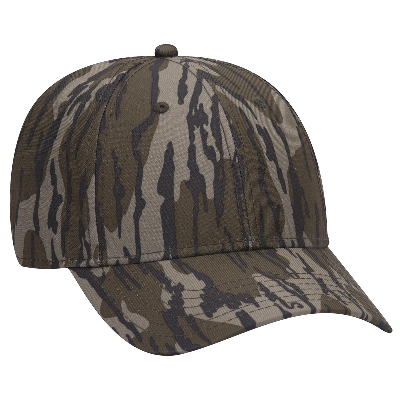 Front View of MO11 - Bottomland OTTO CAP Mossy Oak Camouflage 6 Panel Low Profile Baseball Cap