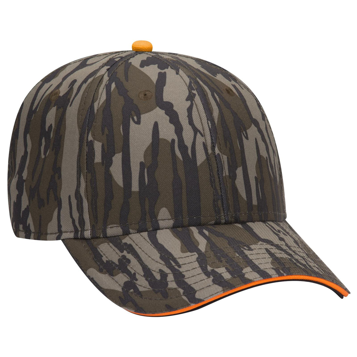 Right View of MO11 - Bottomland OTTO CAP Mossy Oak Camouflage Sandwich Visor 6 Panel Low Profile Baseball Cap
