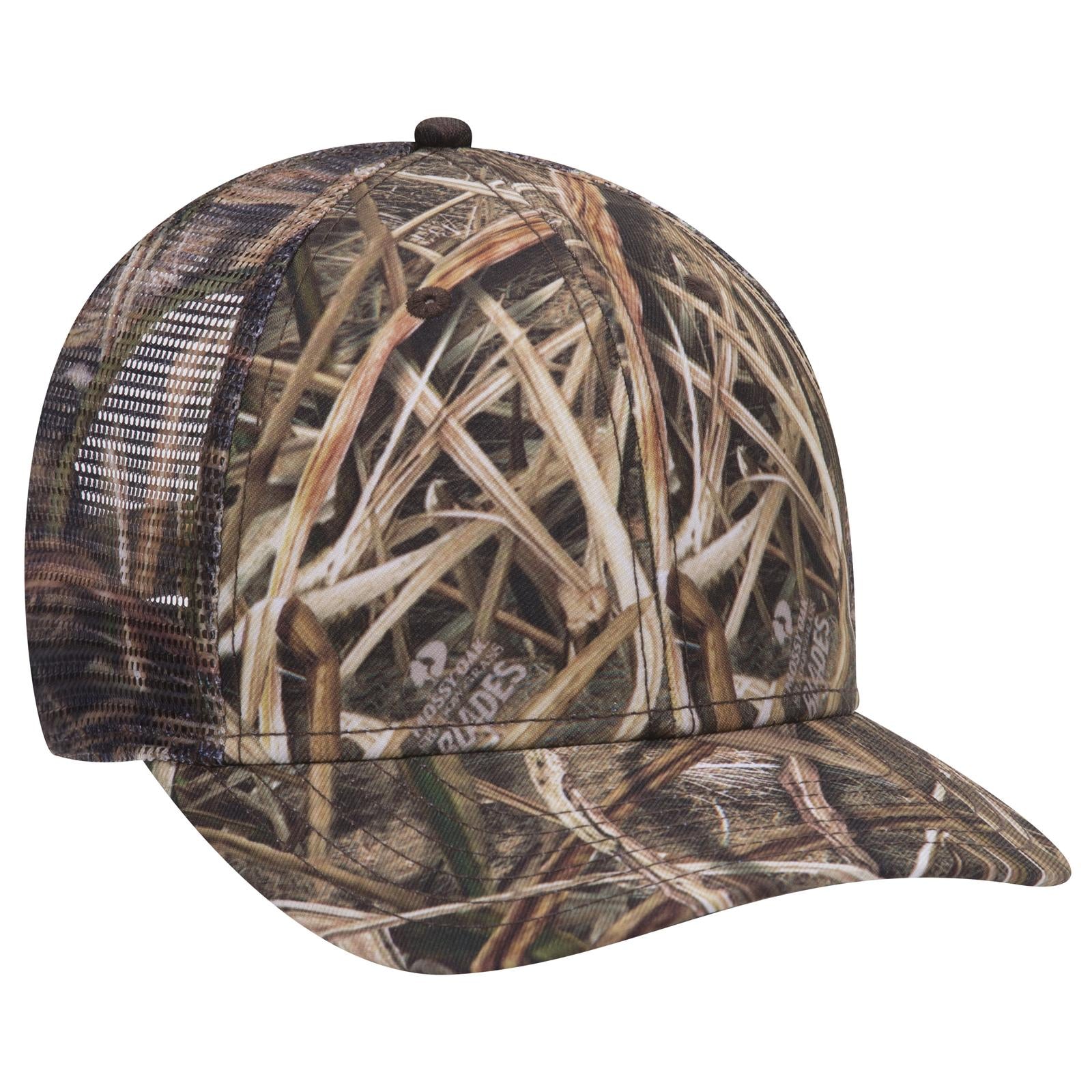 Front View of MO4 - Shadow Grass Blades OTTO CAP Mossy Oak Camouflage Superior Polyester Twill 6 Panel Low Profile Mesh Back Trucker Hat