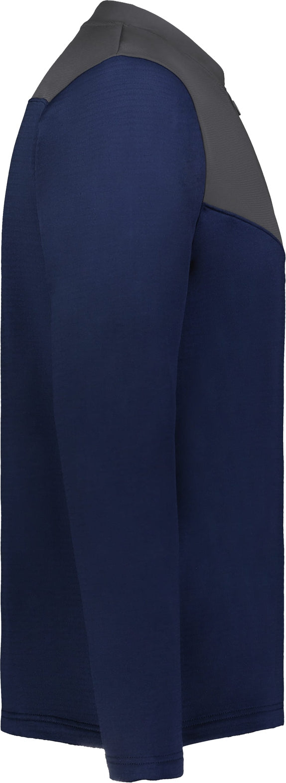Right View of NAVY/STEALTH SIDELINE GRID 1/4 ZIP PULLOVER