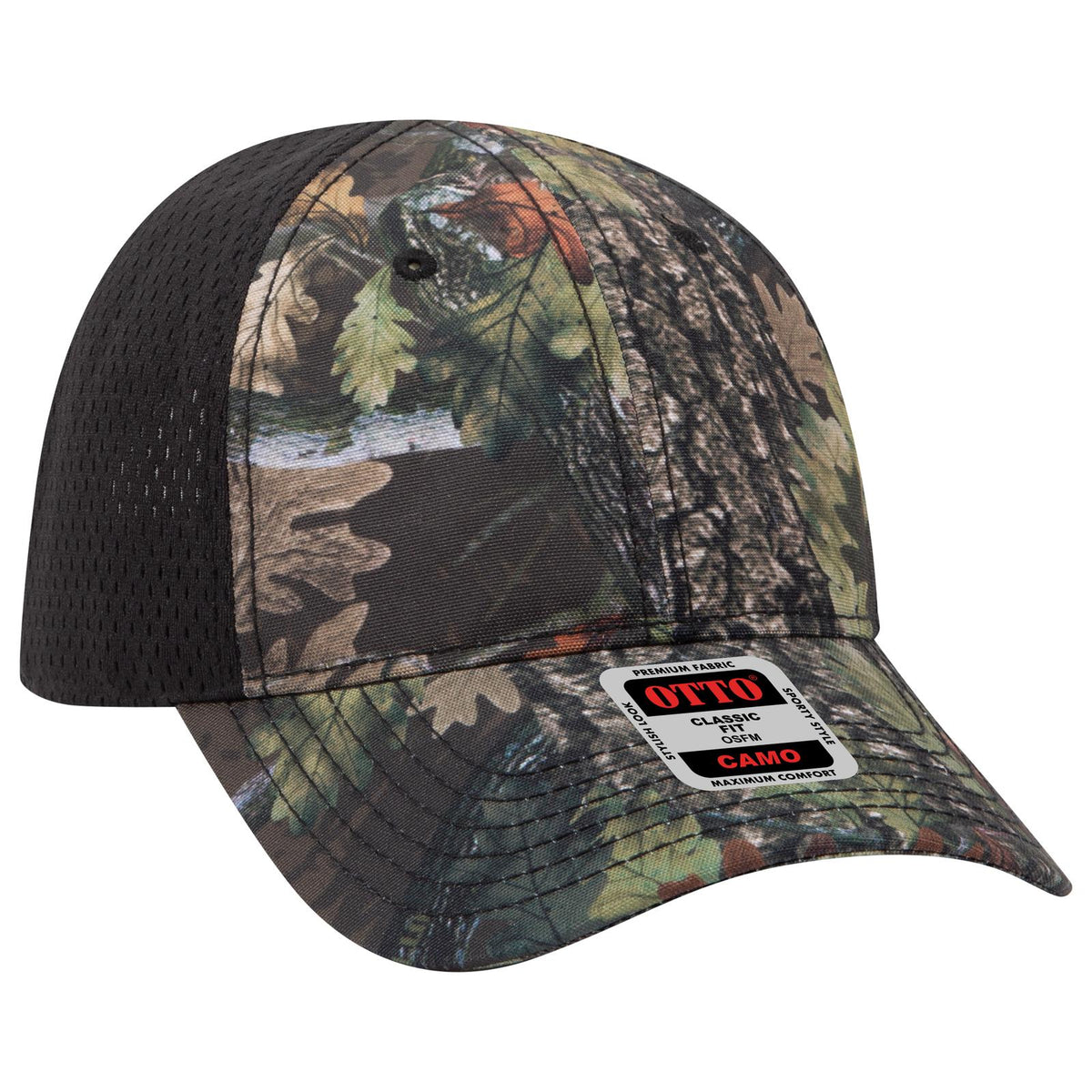 Right View of NP3903 - D. Brn/Blk OTTO CAP Camouflage 6 Panel Low Profile Baseball Cap