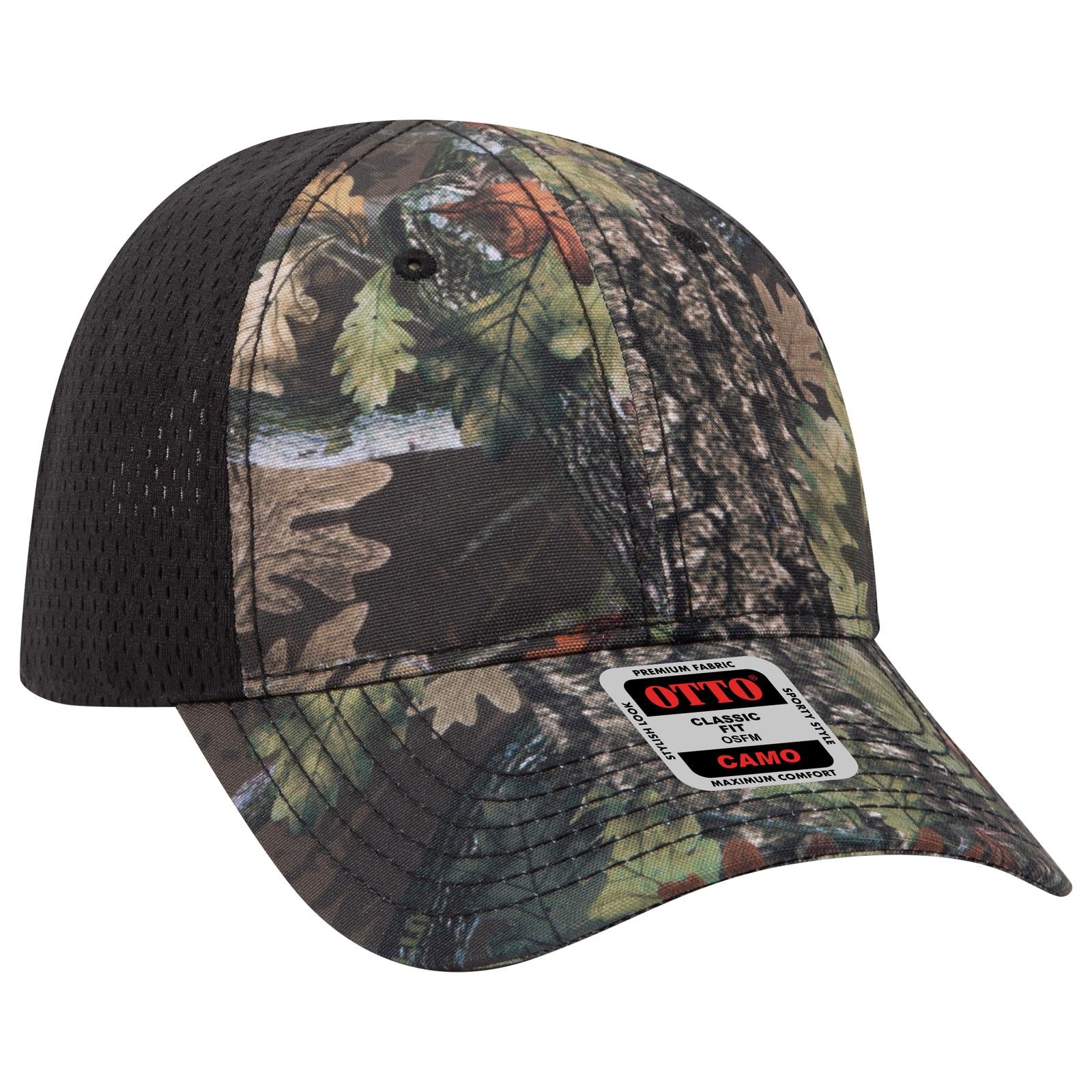 Front View of NP3903 - D. Brn/Blk OTTO CAP Camouflage 6 Panel Low Profile Baseball Cap