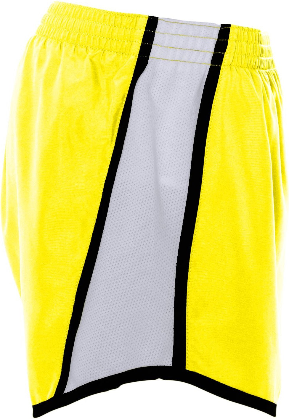 Right View of POWER YELLOW/WHITE/BLACK LDS JR FIT PULSE TEAM SHORT