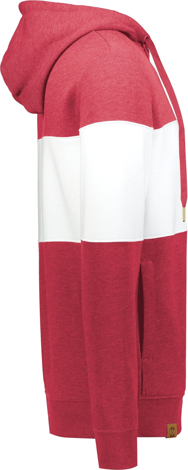 Right View of SCARLET HEATHER/WHITE ALL-AMERICAN HOODIE