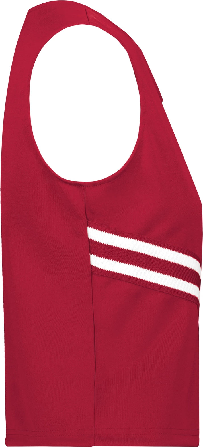 Right View of SCARLET/SCARLET/WHITE GIRLS SQUAD CHEER SHELL