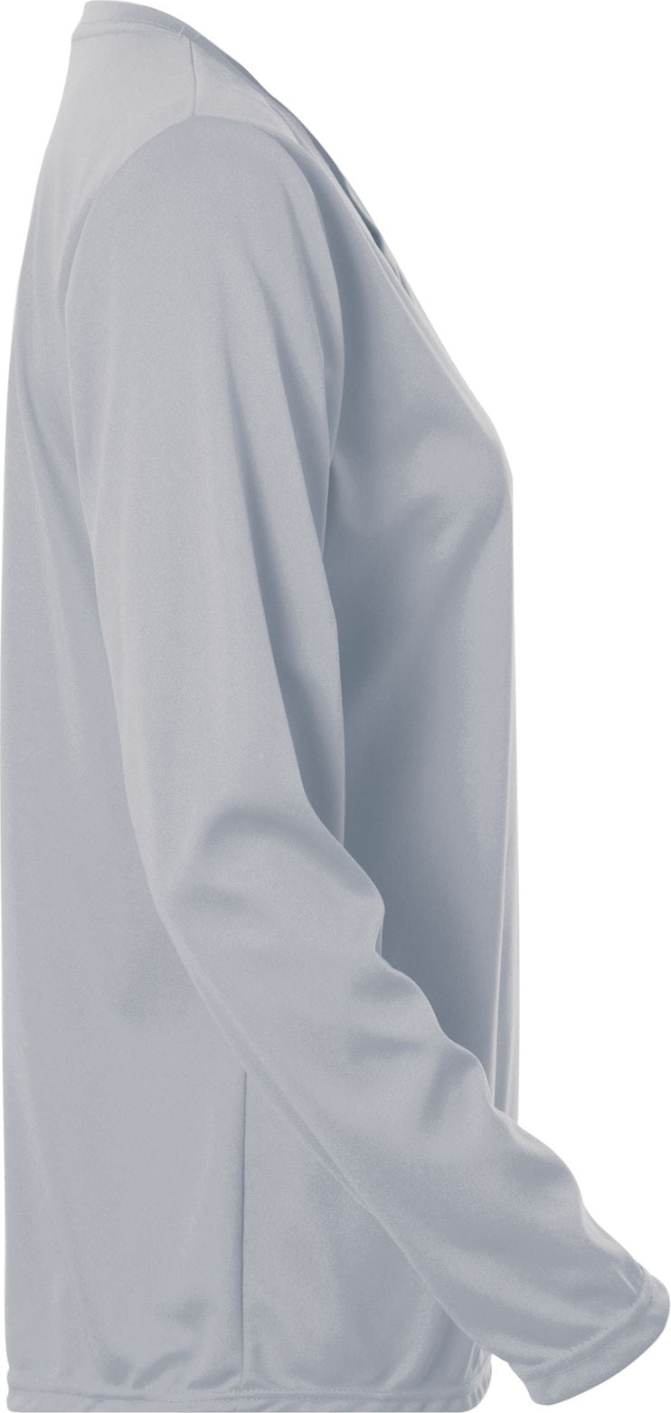 Right View of SILVER GREY LADIES L/S WICKING T-SHIRT