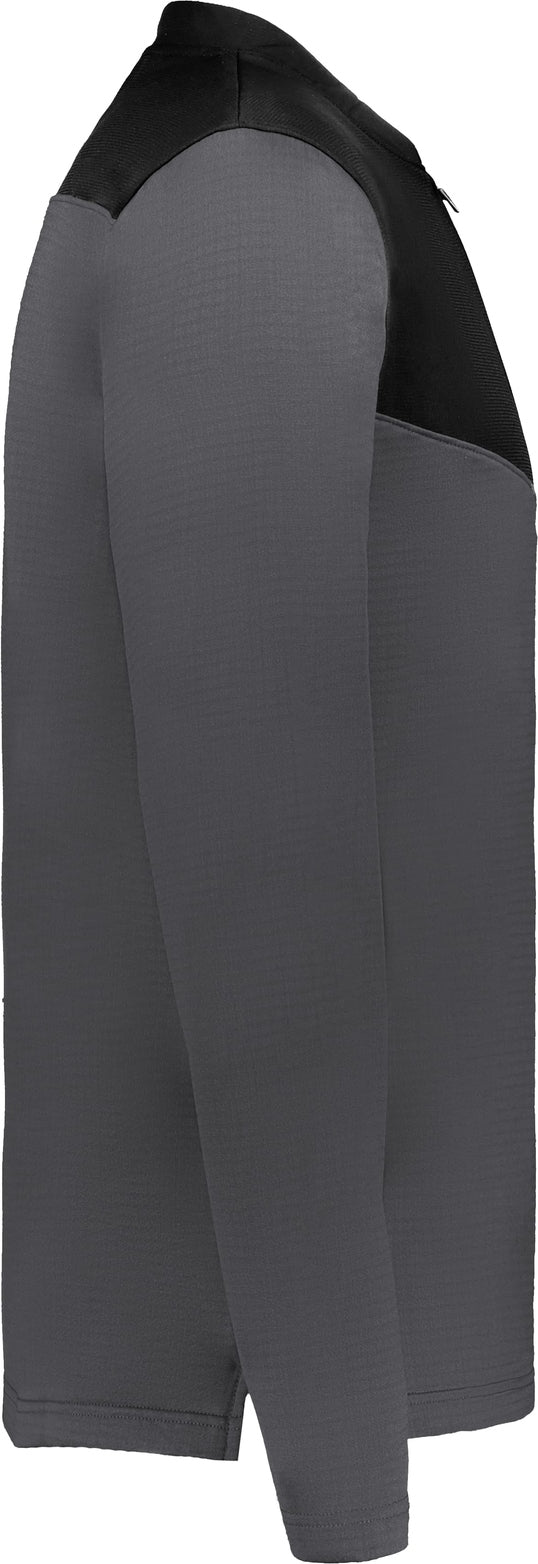 Right View of STEALTH/BLACK SIDELINE GRID 1/4 ZIP PULLOVER