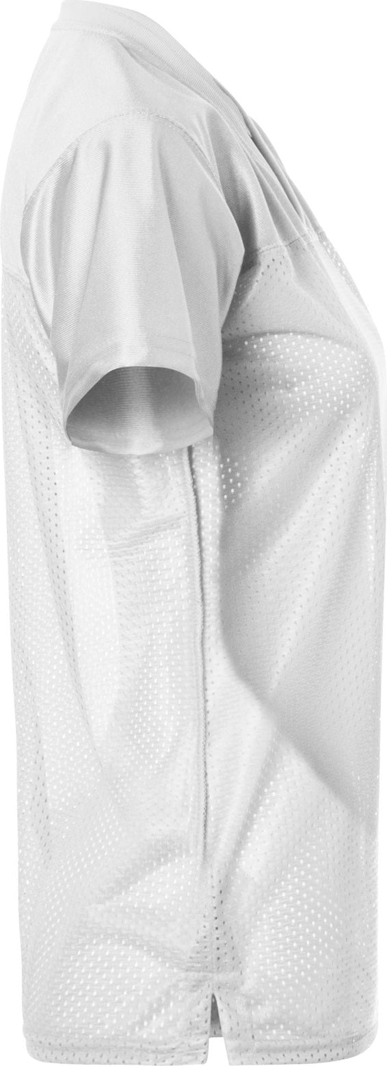 Right View of WHITE LDS JR FIT REPLICA FOOTBALL T