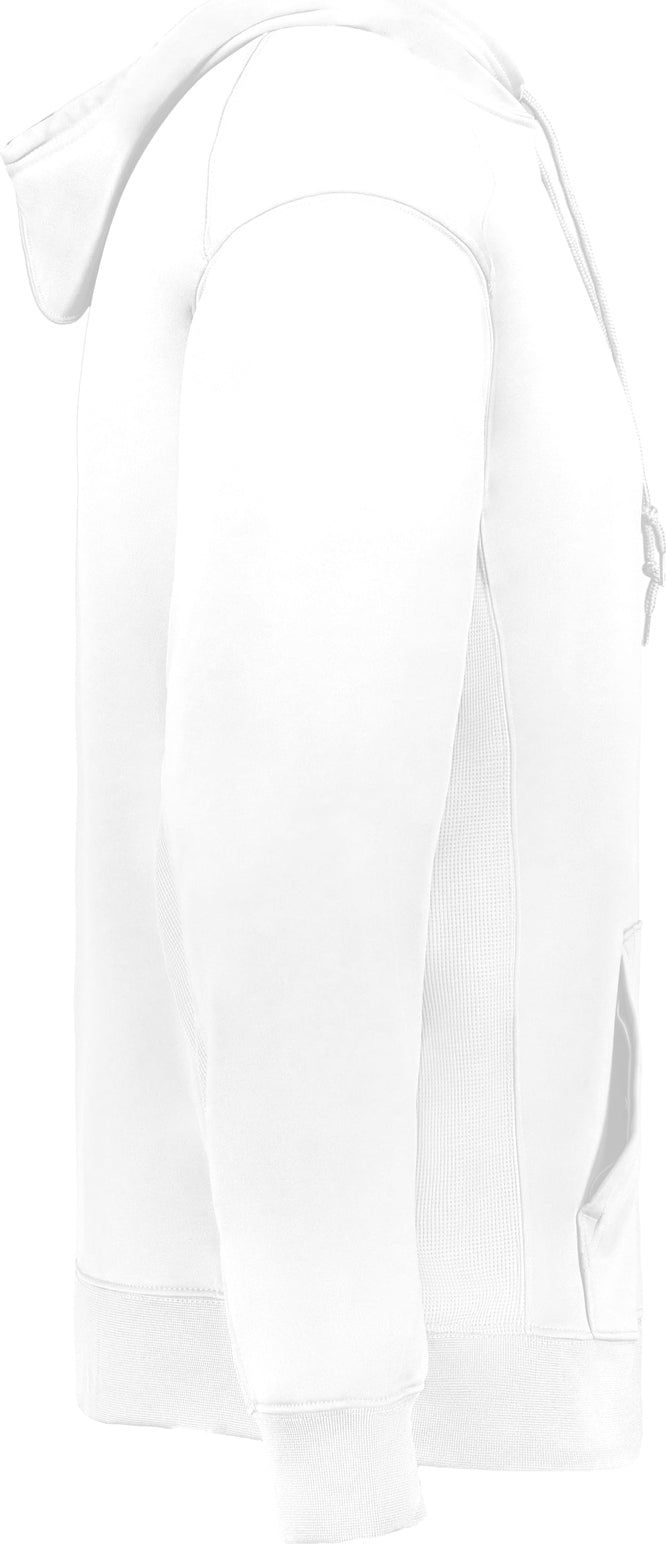 Right View of WHITE PERFORMANCE FLEECE HOODIE