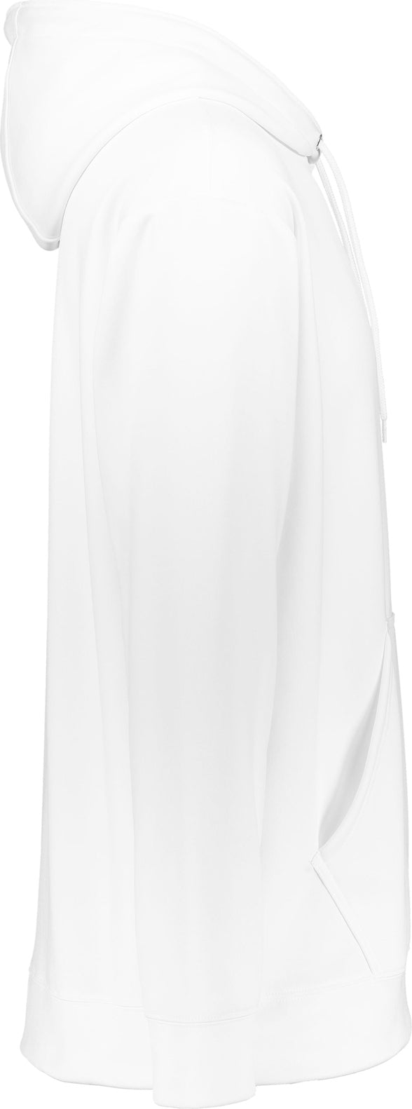 Right View of WHITE WICKING FLEECE HOOD SWEATSHIRT