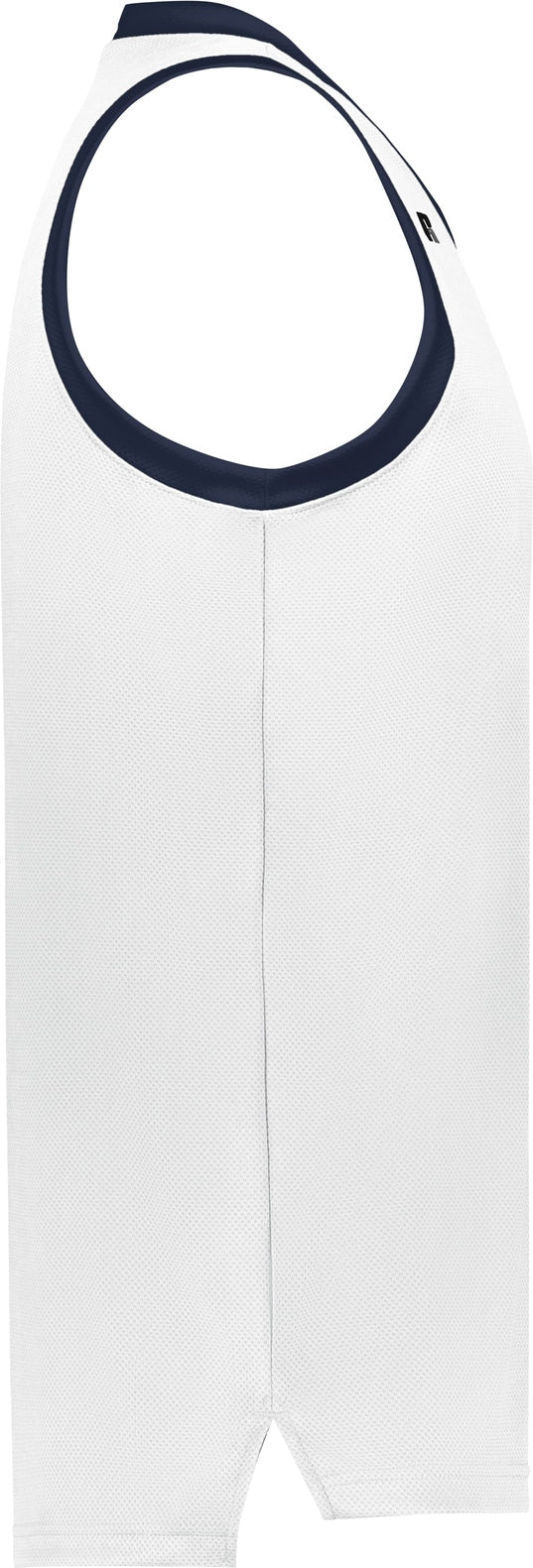 Right View of WHITE/NAVY YTH COOLCORE ELITE JERSEY