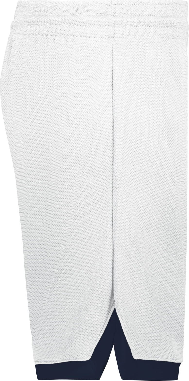 Right View of WHITE/NAVY YTH COOLCORE ELITE SHORTS