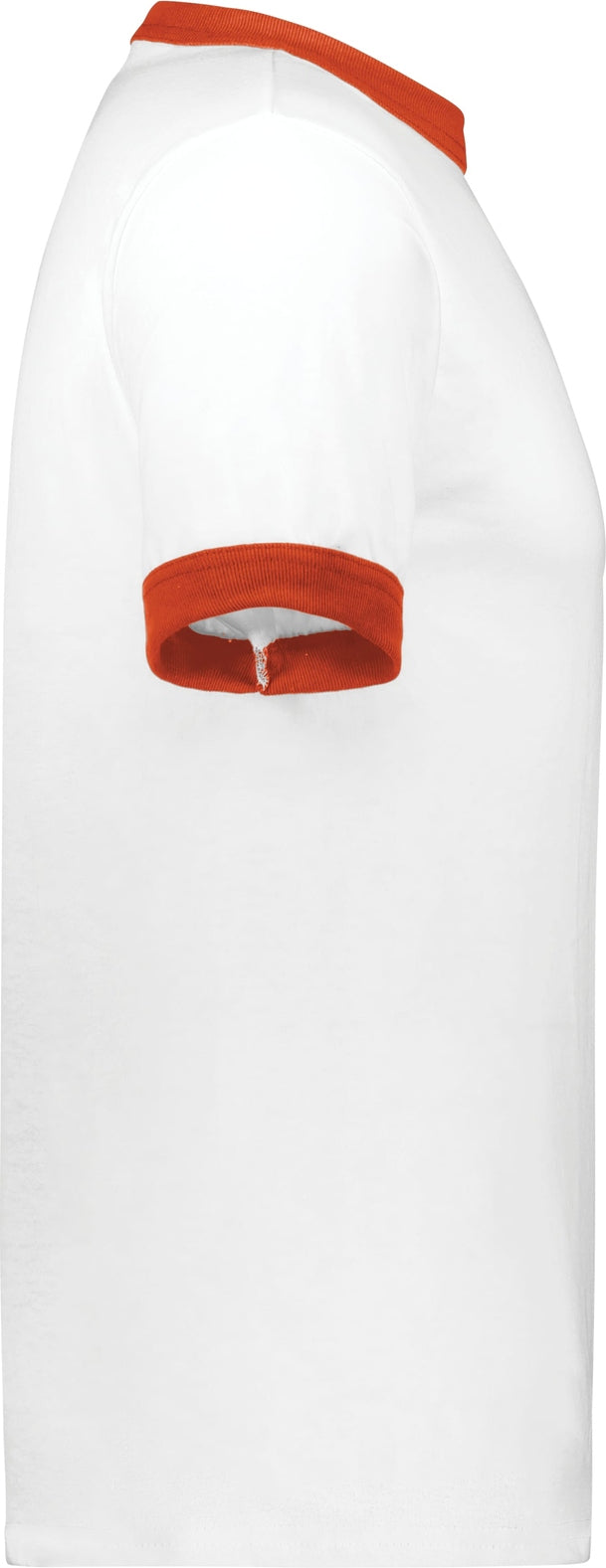 Right View of WHITE/ORANGE ADULT RINGER T-SHIRT