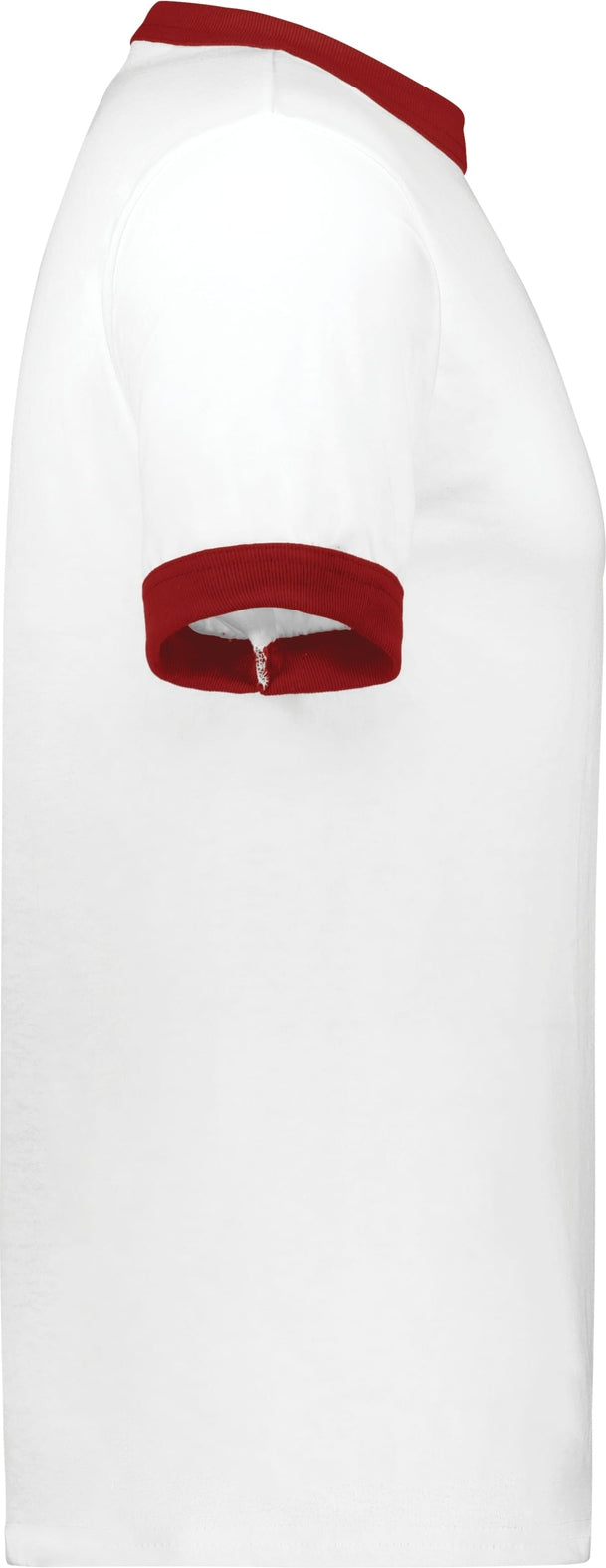 Right View of WHITE/RED ADULT RINGER T-SHIRT