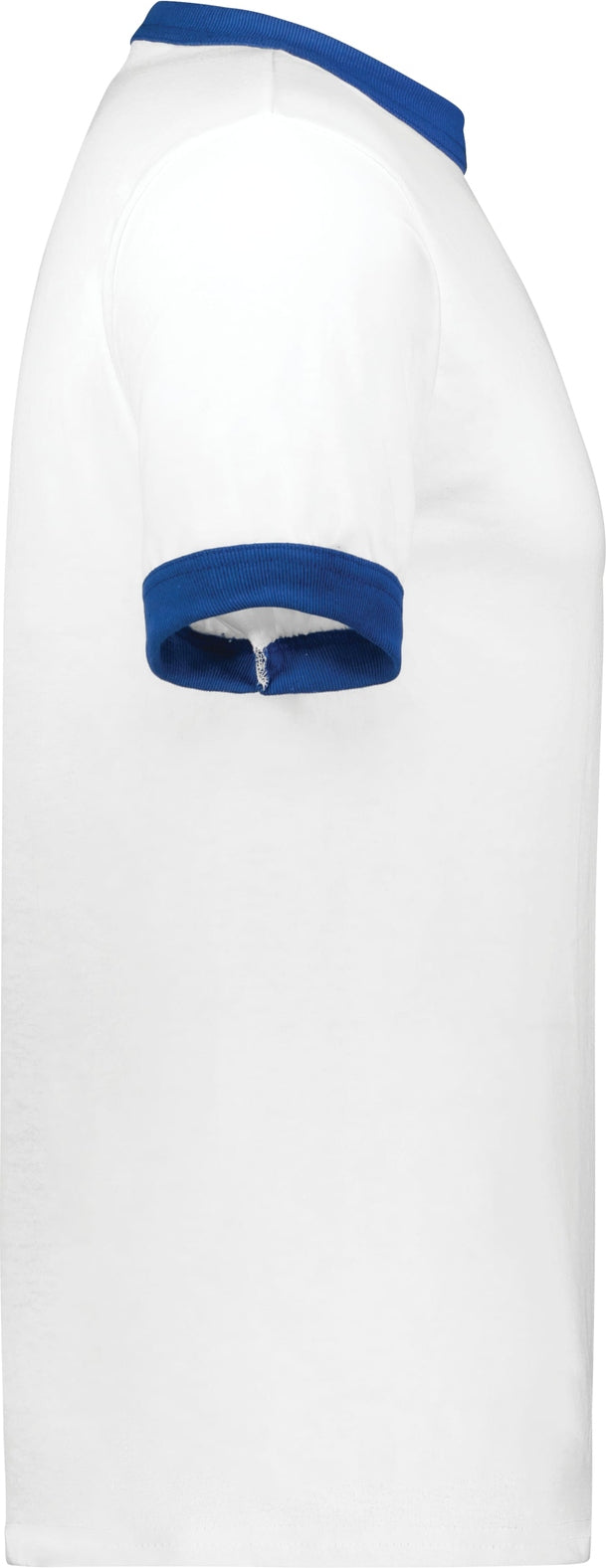 Right View of WHITE/ROYAL ADULT RINGER T-SHIRT