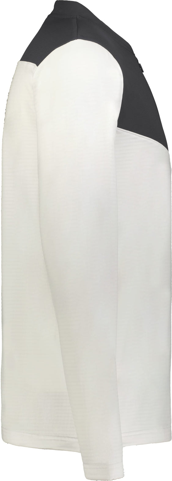 Right View of WHITE/STEALTH SIDELINE GRID 1/4 ZIP PULLOVER