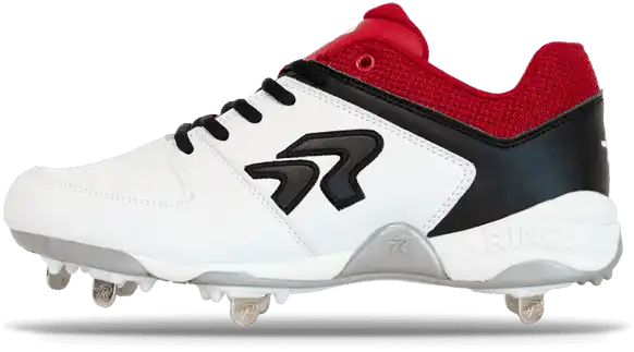 Rip-it Ringor Flite Women’s Metal Softball Cleats - White Red Blue