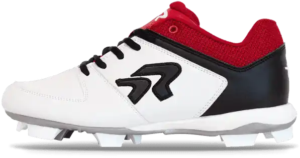 Rip-it Ringor Flite Women’s Molded Softball Cleats Closeout - White Red Black