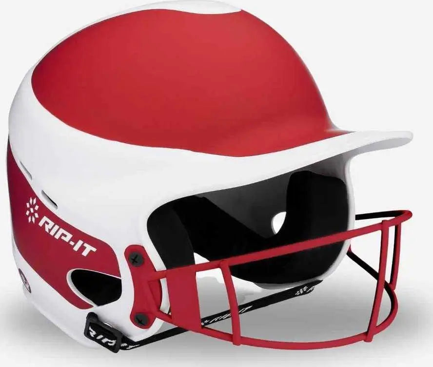 Rip-it Vision Pro Softball Helmet Two Tone Matte - Scarlet
