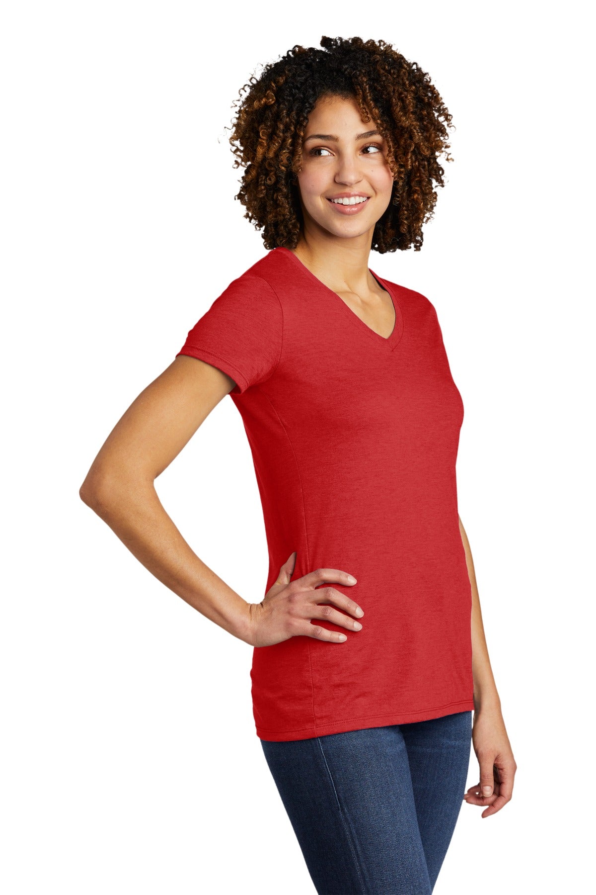 Rise Up Red Allmade Women's Tri-Blend V-Neck Tee AL2018