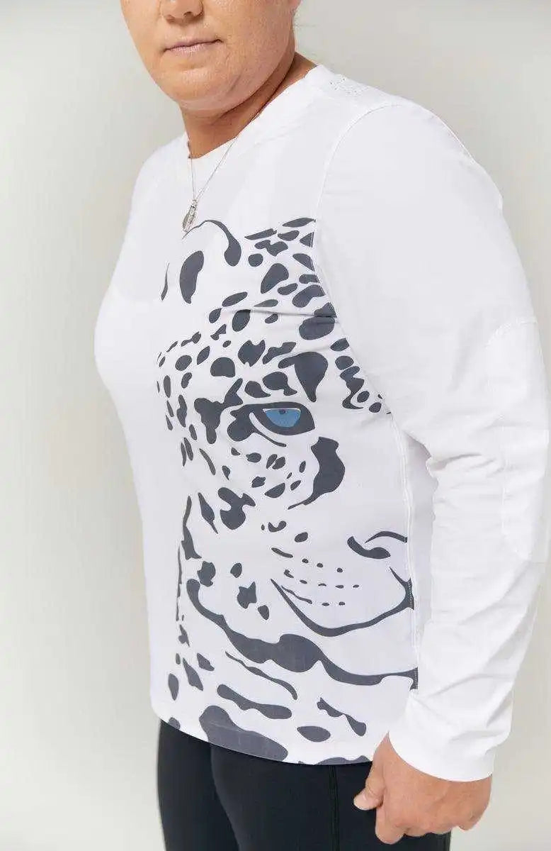 Rit-it Women’s Long Sleeve Training Top | Leopard Cast - White