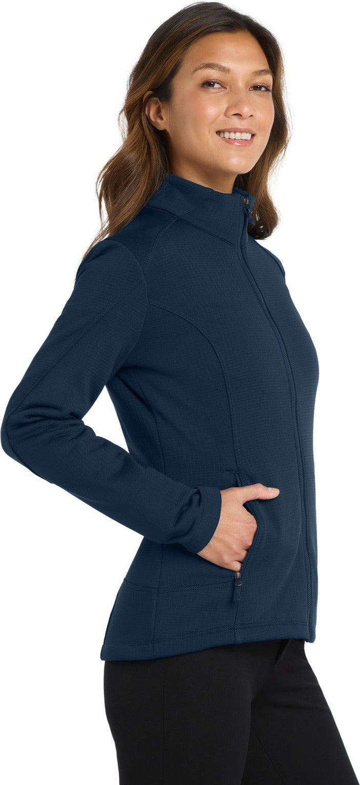 River Blue Nvy Port Authority Women's Grid Fleece Jacket. L239